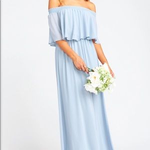 Show Me Your Mumu - Hacienda Maxi Dress ~ Steel Blue Chiffon